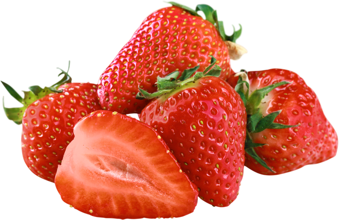 Strawberries on White